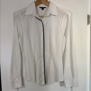 Brooks Brothers White Dress Shirt with Black Trim